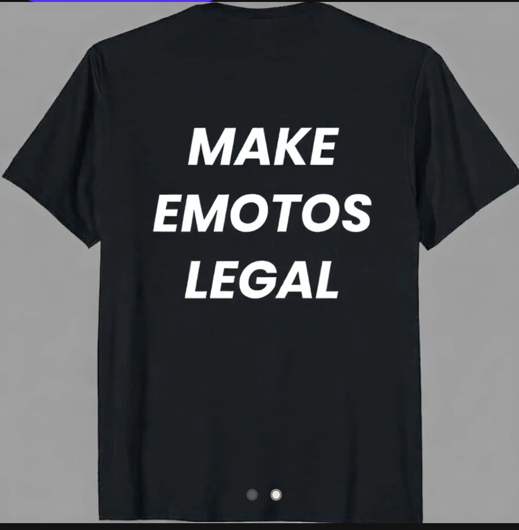 VEXMOTO-MAKE EMOTOS LEGAL T SHIRT(BLACK)